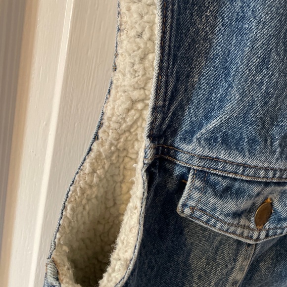 Vintage Men’s Blue Cotton Borg Sleeveless Denim Gilet Small - Picture 13 of 15